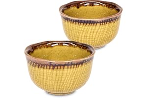 Product of Gifu Japan Mino Ware - Set di 2 tazze da tè tradizionali giapponesi Yunomi, mini ciotola Matcha, beige HUCJI SABI per tè verde, tè Matcha