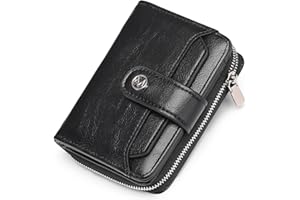 FALAN MULE Purses for Women RFID Blocking Small Compact Bifold Women's Wallet Zipper Coin Pocket Credit Card Holder Ladies Purse with ID Window