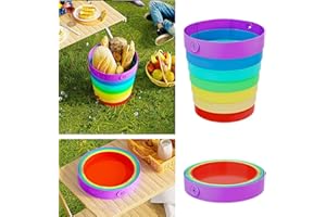 CTDWNT Foldable Waste Bin for Kitchen,Folding Rainbow Trash Can for Kitchen,Portable Garbage Countertop Waste Bin for Camping Travel