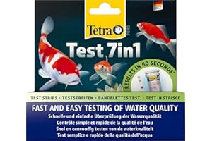 Tetra Pond Test 7in1 - Wassertest für den Teich, schnelle und einfache Überprüfung der Wasserqualität im Gartenteich, 1 Dose (25 Teststreifen)