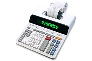 Sharp 12-Digit Printing Calculator with Extra Large 10-Digit Option, 8.0 LPS Thermal Printer, No Ink Required, Full-Sized Keyboard, Easy Paper Load (ELT3301)