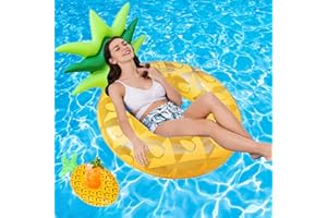IWTBNOA Colchón inflable de piña, sillón hinchable con respaldo, sillón de salón, colchón de aire, juguete de agua, juguete para fiestas en la playa, juguetes para adultos y niños