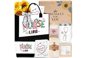 SHXWELL Nurse Gifts for Women, Nurse Appreciation Gift Set for Female Nursing Student - RN Graduation, Nurses Week & Christmas Basket with Canvas Tote Bag