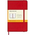Moleskine Classic Ruled Paper Notebook, Hard Cover and Elastic Closure Journal, Color Scarlet Red, Size Pocket 9 x 14 cm, 192 Pages