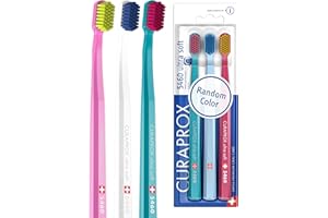 Curaprox CS 5460 Spazzolino ultra-morbido-Gomma per adulti e cura dei denti/Setole ultra morbide Curen® per una pulizia delicata/Colore casuale/Confezione singola/Made in Switzerland