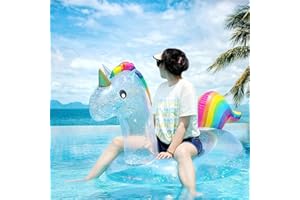 Ginkago Bouée Licorne Bouee Piscine Bouée Licorne Géante Licorne Gonflable Piscine Bouee Piscine Adulte avec 4 Valves Rapides Licorne Gonflable pour Enfant Adulte
