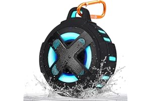 XLeader Bluetooth Lautsprecher, Musikbox Bluetooth music box, IPX7 Wasserdichte Outdoor Klein Lautsprecher mit licht,Clip,Mikrofon, lauter Sound& Bass,2000mAh, für Dusche Pool Strand Camping Geschenke