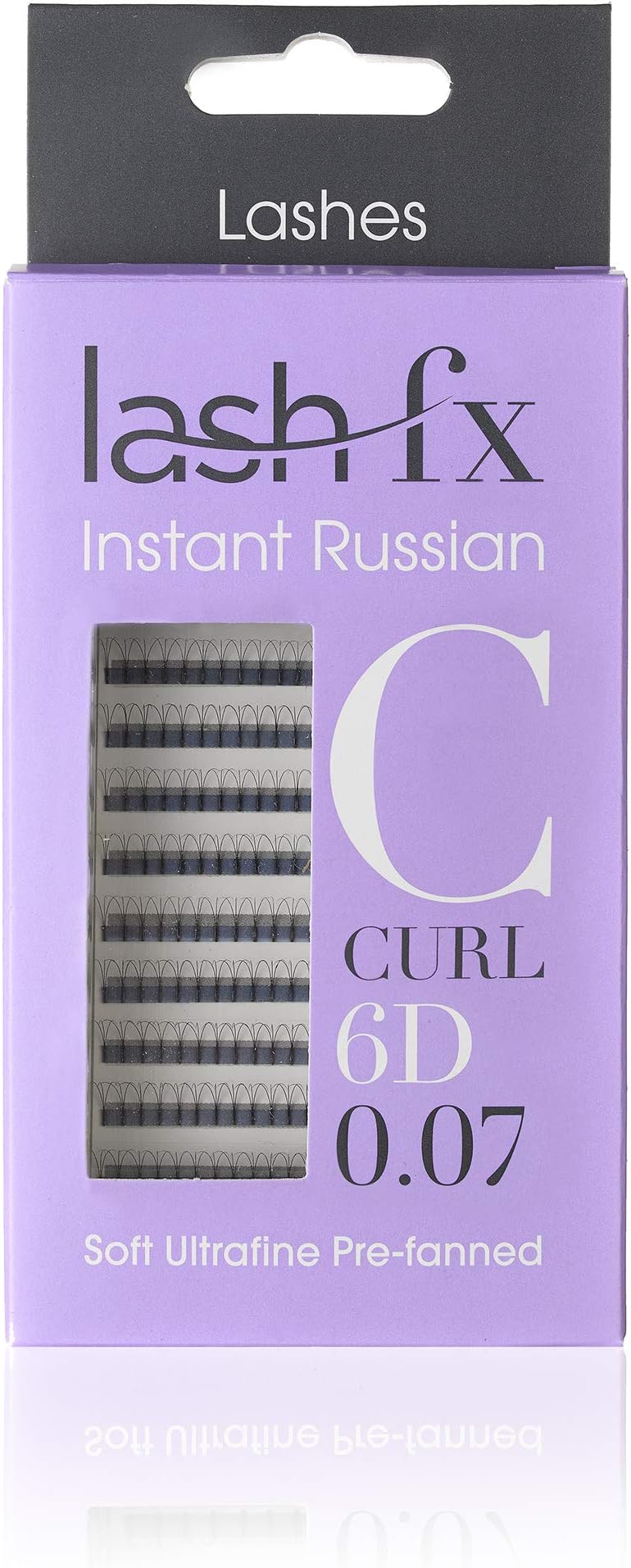 Lash FXRussian Volume Lashes 6D C Curl, 0.07mm Thickness - 12mm Length