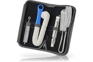 Sunglow Set de Limpieza de Hookah - Set de 4 | Juego de Accesorios de Shisha - cepillos de Limpieza eficaces y Flexibles para Manguera, Pipa y cazoleta | Incluye Pinzas de Shisha