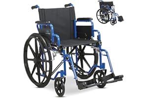 ‎SAFE AGE Safe Age® Rollstuhl - faltbares Leichtgewicht mit abnehmbaren Fußstützen - klappbare Armlehnen