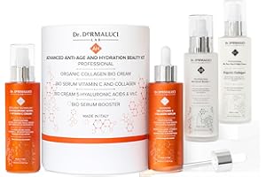 DR. DERMALUCI LAB Regalos Originales para Mujer | Set de Regalo Cuidado Facial BIO 400ML |2 Cremas Hidratantes de Colageno Retinol 5 Acidos Hialuronicos + 2 Serums de Vitamina C Baba de Caracol |Iluminador Antiarrugas