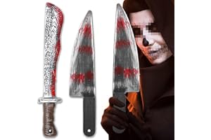 Ctxtqtdt 2 Stück Machete Halloween 40cm, Halloween Messer, Halloween Waffen, Kunststoff Messer Wiederverwendbar für Halloween Karneval Kostüm Party (A)