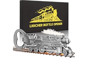 YREKO LKKCHER Dampflokomotive Geschenke, Lokomotive Zug Flaschenöffner Geburtstag Weihnachten Geschenke Vater Geschenke für Männer Ihn Papa Frauen Freund Bronze Zug Geschenke Bier Geschenke für Männer