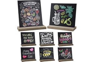 Olasfa 8 Pezzi Mini Lavagna Piccola Lavagnetta Cancellabile Bifacciale Lavagna per Menu Lavagnette da Tavolo Numeri per Tavoli Ristorante per Matrimonio Compleanno Buffet