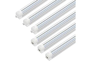 JESLED Tubi Led 120cm Set Completo da 6 - Plafoniera Estensibile 36W 5000K 5940lm, Copertura Trasparente per Garage, Officine, Uffici, Cantine con Presa Integrata