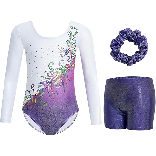 ranrann Kinderoutfit voor meisjes, skaten, gymnastiek, gymnastiekpak, lange mouwen, danspanty, kostuum, 3-14 jaar, Type C, Roze, 9-10 Jaren