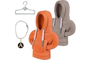 LISEFO 2PCS Housse de Sweat à Capuche Car Gear, Gris&Orange Sweat Pommeau de Vitesse, Décoration de pommeau de levier de vitesse, Automobile Accessoires intérieurs