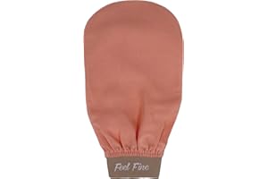 Feel Fine Guanto Esfoliante Turco – Kese Hammam in 100% Seta Vegetale Naturale per Uomo e Donna | Scrubber Esfoliante Artigianale, Vegano per Doccia, Bagno e Sauna (Rose & Feel Fine)
