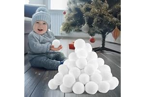 YORFULL Künstliche Schneebälle, 40 Stück Weiche Wattebällchen, Winter Kunstschneebälle für Kinder zum Spielen mit Indoor-Schneebällen, Weihnachtsdeko Plüschbälle
