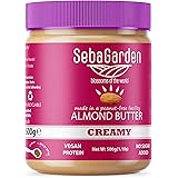 Seba Garden Burro di mandorle, 500 g, puro e naturale, crema spalmabile liscia alle mandorle californiane, 100% mandorle, ada