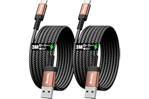WCAKBY USB AUF USB C Schnellladekabel 3.1A [2Stück 3m] | Samsung Ladekabel für iPhone 16/15 Pro Max, Samsung Galaxy S24/S23/S22, Note, A71/A55/A52, Pixel, LG, Moto & mehr