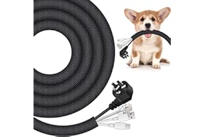 Qianyu Dog Cat Cord Protector 9.84 ft Cable Management Sleeve Flexible Cable Wrap Cover Prevent Pets Chewing Hider Cords Organizer Protector for USB Charger Power Audio Computer Extension Wire