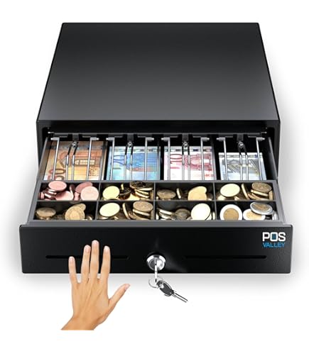 Kassalade automatische RJ12/12V 24V, en manuele met sleutel, zwart, 41x41x10cm Kassalade automatische RJ12/12V 24V, en manuele met sleutel, zwart, 41x41x10cm