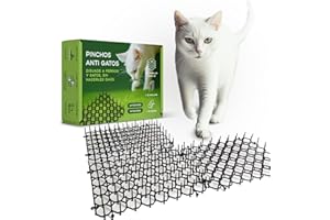 Mablik® Pinchos Anti Gatos, 12 Alfombrillas 15x20cm + 12 Anclajes + 20 Bridas. Mallas Antigatos Jardin, para Interior y Exterior Mantiene Alejados a los Gatos (12 Alfombrillas 15x20 cm)