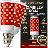 MY WAVE DZ Red LED Bulb E14 Pack 2 &ndash; Melatonin Night Light Bulb for Sleeping &ndash; Red Bulbs Without Flicker or Blue Light &ndash; Circ