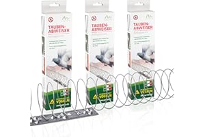 GARDIGO® 15 Mètres Spirale Effaroucheurs Anti-Pigeons, Répulsif Oiseaux, Lot de 12 Pcs/Ressort, 125 cm chacun, En Acier Inoxydable, Fabriqué en Italie, Protection Contre les Pigeons pour Balcon, Rebor