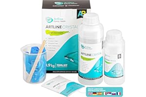 ARTLINE EPOXY RESIN Kit de resina epoxi Artline Crystal, transparente 2K, de poco olor, sin burbujas de aire, para madera, joyería, mesas de río, imprimación y fabricación de moldes