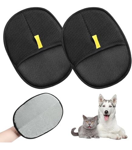 3-tlg. Fell Magnet Set - Elektrostatische Handschuhe & Kamm Für Hunde- & Katzenhaare | 20x15cm + 14cm