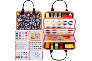 HMIL-U Busy Board,Toddler Sensory Toys,Montessori Toys Busy Board for Autism Preschool, Educational Felt Toys & Playboards,Christmas/Birthday Gift for Boys Girls