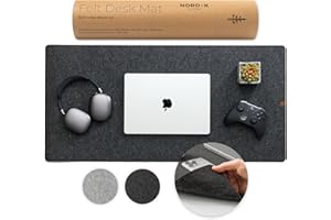 NORDIK BY DESIGN Nordik - Alfombrilla de Fieltro Grande para Escritorio, Color Carbón, 89 x 43 cm, para Teclado y Ratón