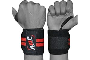 AQF Polsini Palestra - IPL USPA Approvato Polsiere Palestra - Supporto Cinghie Sollevamenti Powerlifting Polsiera Gym Uomo e Donna - Allenamento Polsino Pugno Taglia Unica Adatta a Tutti