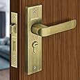 Plantex Heavy-Duty Door Lock Set - Main Door Lock Handle Set/ 6-Lever Lock Mechanism with 3 Years of Warranty/Mortise Lock with 3 Keys, Brass Lock Body & Cylinder (8110 - Brass Antique)
