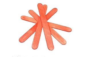 CANDY RUSH 50 114mm Red Coloured Wooden Lolly Stick – Packed by The CandyRush™ Charity – for Kids Crafts Cake/Ice Pop & Models
