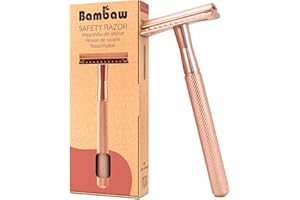 Bambaw Single Blade Razor for Women, Metal Safety Razor Women for a Luxurious Wet Shave Experience, Ideal for of All Skin Types, Suitable for Full Body, No Blade Included (Rose Gold)