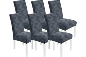 CYCMACO Fundas Sillas De Comedor Pack 6, Fundas Sillas Elástico Universal con Respaldo, Ajustables, Modernas, Duradera, Extraíbles, Lavables, Suave Y Confortable, para Hogar, Gris Oscuro