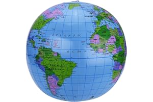 SHAPPY Global 2 Pack 16 Inches Inflatable Globe World Globe for Teaching, Learning, Playing and Party, PVC Material