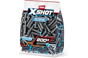 XSHOT Recharge de fléchettes - ZURU - X-SHOT Excel Pack 200 - Technologie a poche d'air - Compatibilité universelle - Pack pratique