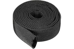 PATIKIL 18 mm ID x 2 mètres Nylon Protection Tuyau Manchon, Câble Couvercle Gaine Protection pour Soudage Tig Torche Hydraulique Tuyau, Noir