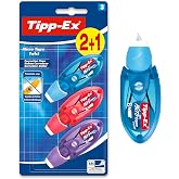BIC Tipp-Ex Pen Correction Tape, Optimal for School Supplies, Micro Tape Twist, 8 m x 5 mm, with Rotary Head, Blister Pack of