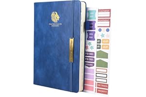 EARNING POWER 2024 Diary Planner, 2024 Diary A5 Page A Day, Year Daily Calendar Planner, Complete Business Planner, Agenda and Journal Organiserwith Pen Loop,Sticker and Inner Pocket, 21x14.5cm（Blue)