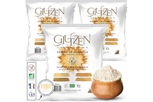 Farine de Sarrasin Bio GLUTZEN. Compatible Machine à Pain, Pain Sans Gluten, Farine Pizza, Pâtes Sans Gluten, Pancakes, Biscuits, Muffins. Cœliaque, IG Bas, Keto, Vegan, Sans Allergènes. (3x500g)