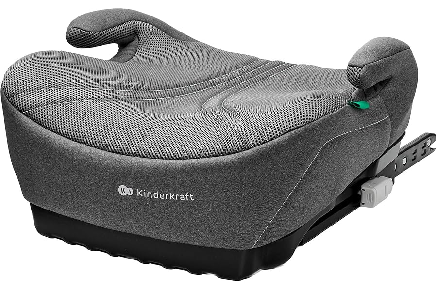 Kinderkraft I-BOOST 2 PRO Child Seat for Children from 125-150 cm and 6 to 12 Years, ISOFIX Installation, Very Light (2.35 kg), Ergonomic Armrests, Removable Cover, Grey