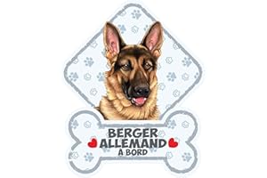 power gift Berger Allemand Panneau pour Pare-Brise avec Ventouse– Mon Chien est à Bord. Plaque signalétique pour Tous Type véhicule. Chien à Bord, en Ballade, on Tour.