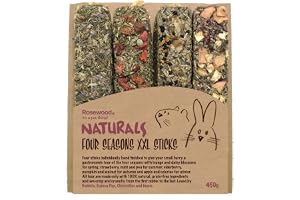 Rosewood Naturals Four Seasons XXL Sticks – Vegetable & Herb Small Animal Treats, Four Delicious Flavours for Rabbits, Guinea