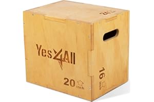 ‎YES4ALL Yes4All Plyo-Box aus Holz, 3-in-1, rutschfeste Step-Up-Box für Workout, plyometrische Sprungbox für Seilspringen, Springen, Ausfallschritte, Kniebeugen und Dips