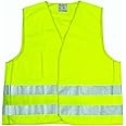 Gilet Alta Visibilit&agrave; Cartrend XL - Giallo DIN EN 20471 Con Strisce Riflettenti, Borsa Zippata Inclusa